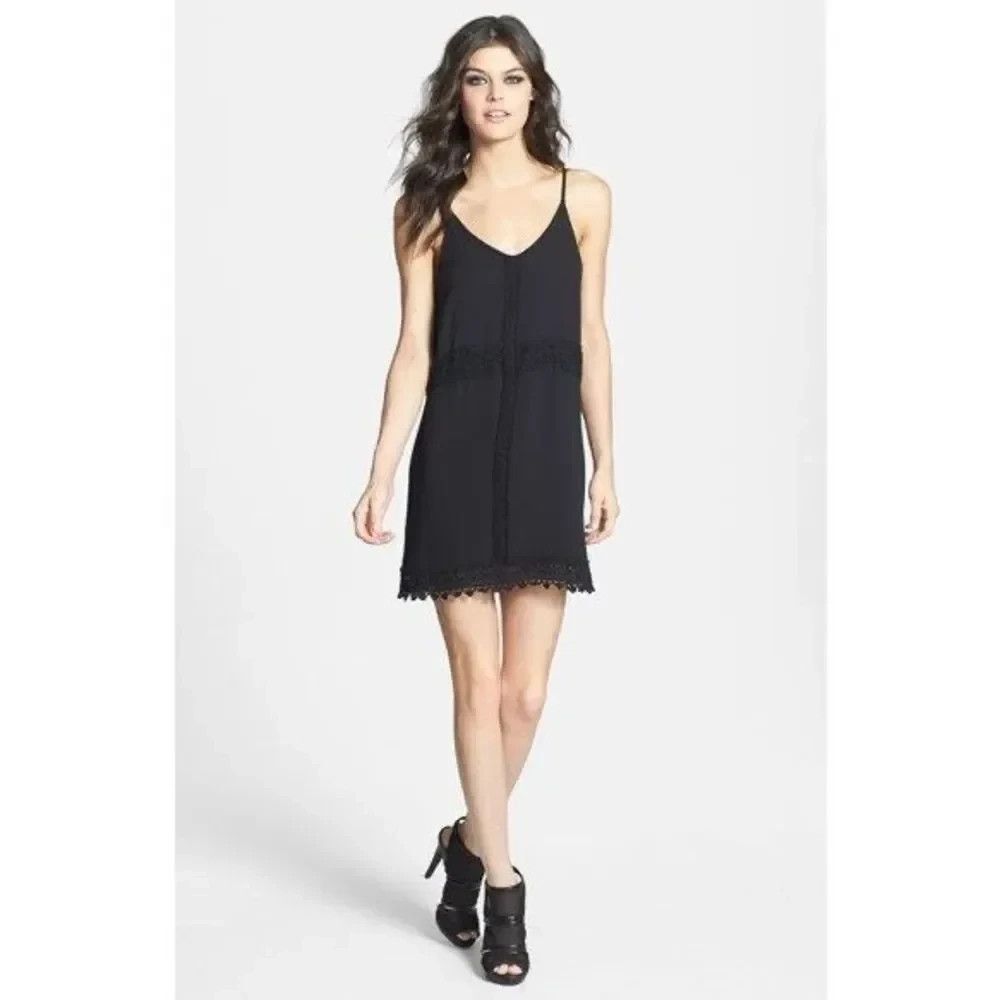 Anthropologie ASTR The Label Crochet Lace-Trim Slip Dress S Y2K  Fairgoth Boho